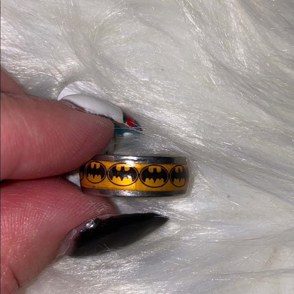 Batman Logo Silver and Gold Ring
